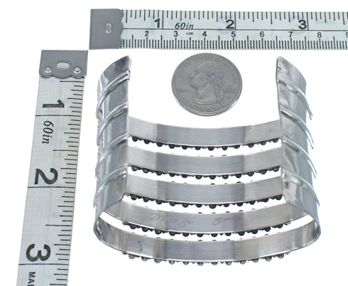 Zuni Turquoise Needlepoint Genuine Sterling Silver Cuff Bracelet AX124827